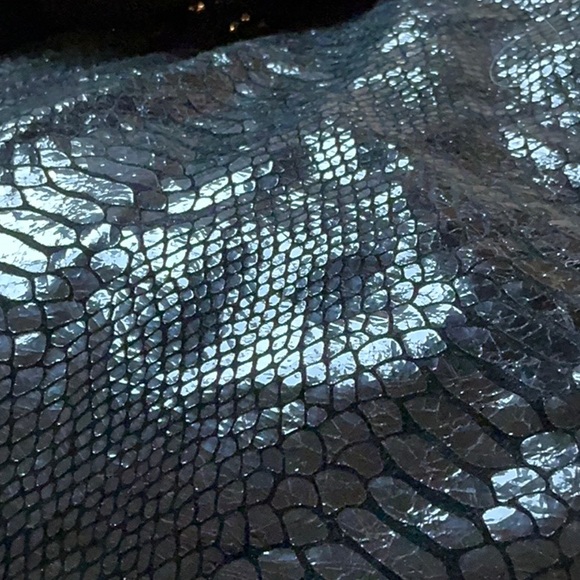 Michael Kors shiny black faux Python/Snakeskin effect slouchy hobo - Picture 9 of 11